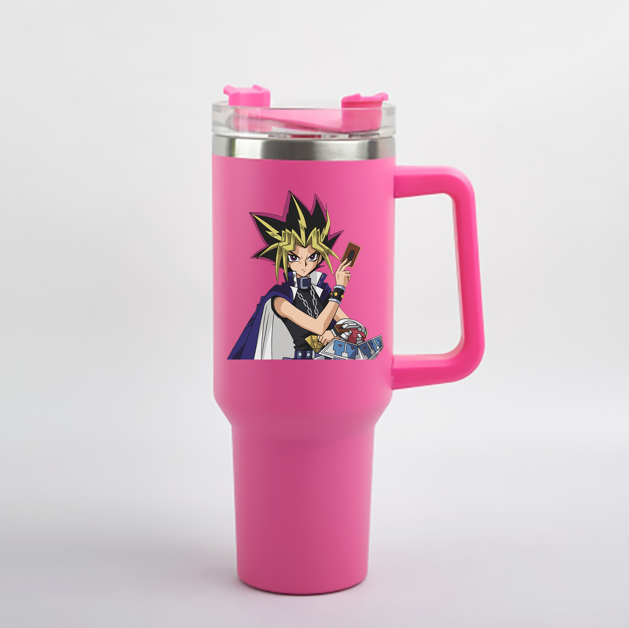 （画像用） 遊☆戯☆王 Yu-Gi-Oh! 1200mL車用タンブラー - クリスタルステッカー（プラスチックストロー付き）